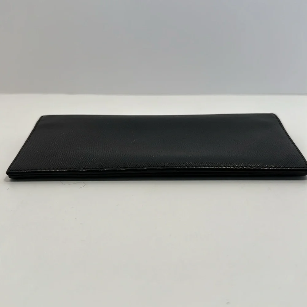 Authentic PRADA Men's Saffiano Leather Bi-Fold Long Wallet- Black
